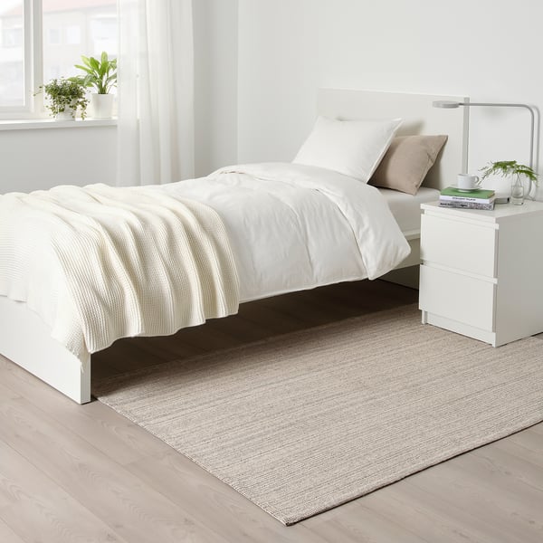 TIPHEDE rug, flatwoven, natural/black, 120x180 cm