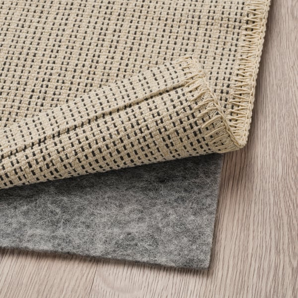TIPHEDE rug, flatwoven, natural/black, 50x80 cm