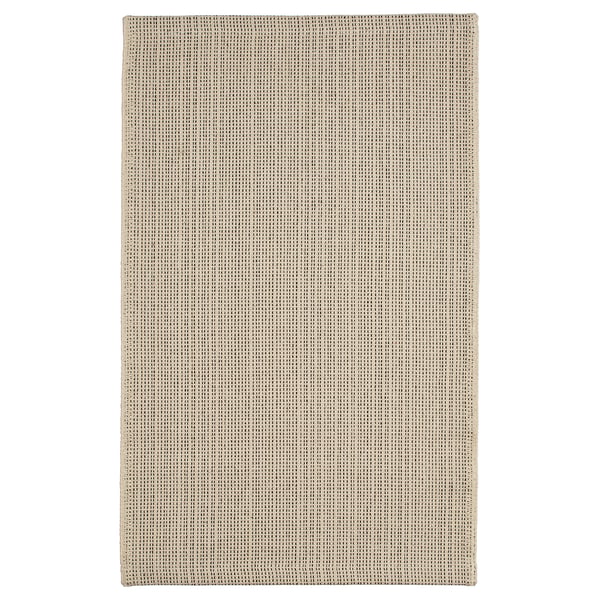 TIPHEDE rug, flatwoven, natural/black, 50x80 cm