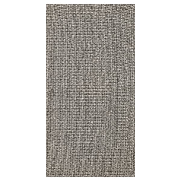TIPHEDE rug, flatwoven, black/natural, 80x150 cm