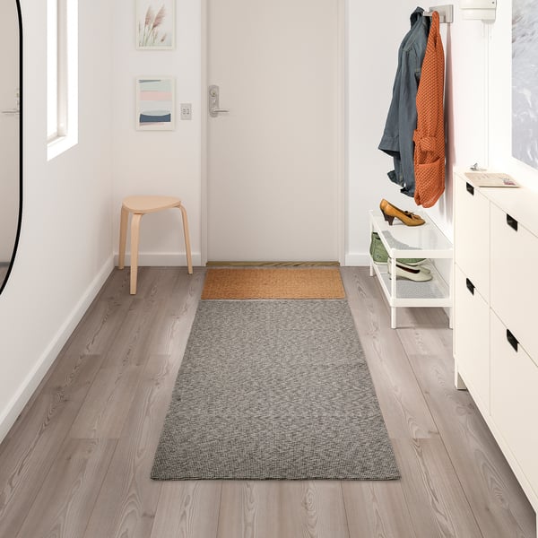 TIPHEDE - TIPHEDE Rug, flatwoven, black/natural, 80x150 cm