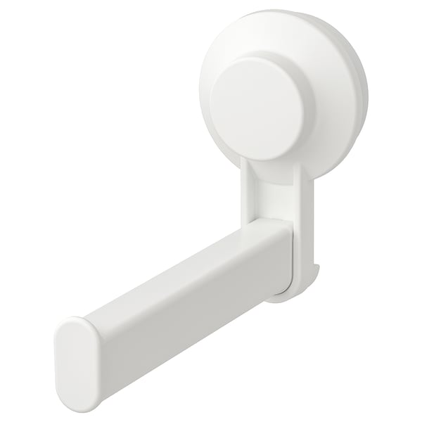 TISKEN toilet roll holder with suction cup, white, 15 cm