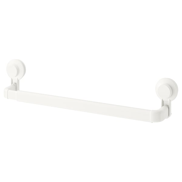 TISKEN towel rack with suction cup, white, 87x10x8 cm