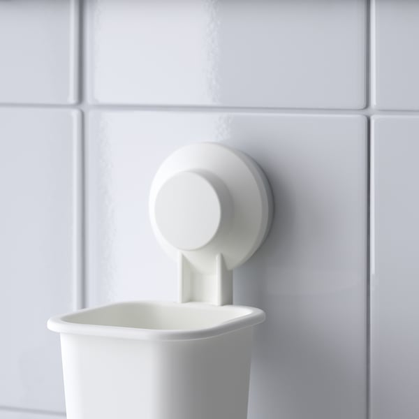 TISKEN toothbrush holder with suction cup, white