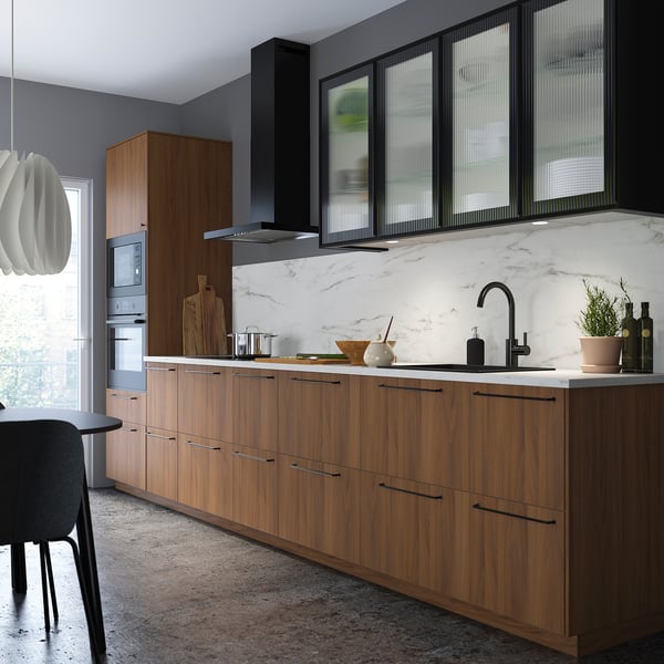TISTORP - TISTORP Door, brown walnut effect, 60x140 cm
