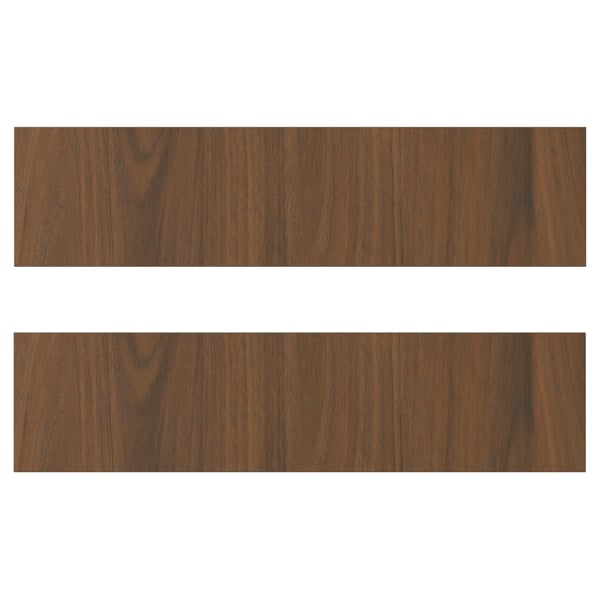 TISTORP drawer front, brown walnut effect, 40x10 cm, 2 pack