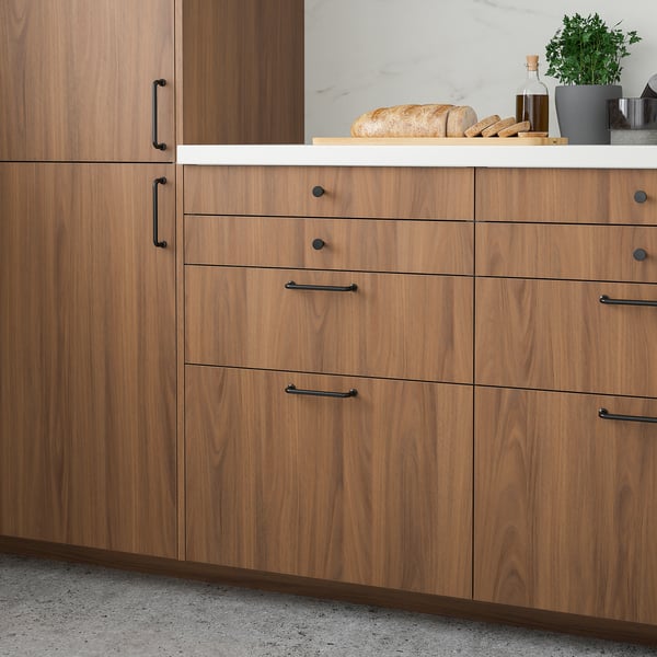 TISTORP - Front for dishwasher, brown walnut effect, 45x80 cm