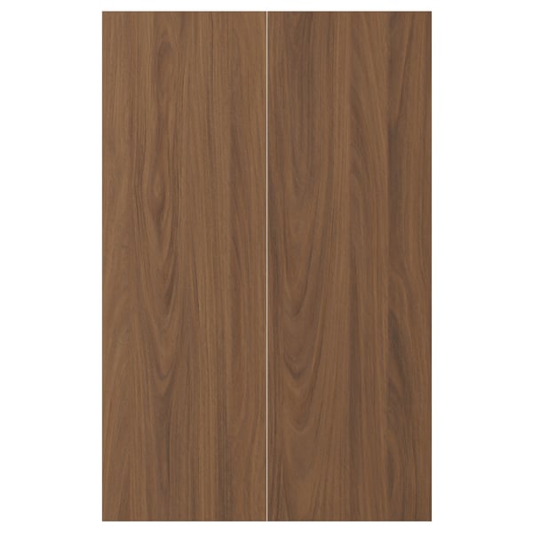 TISTORP 2-p door f corner base cabinet set, brown walnut effect, 25x80 cm