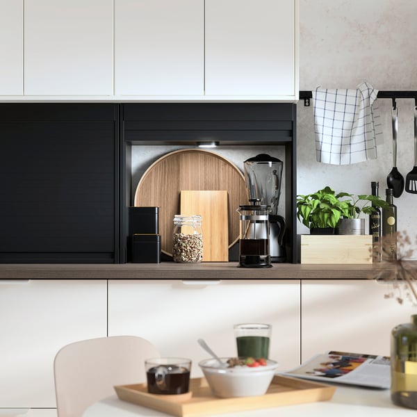 TITTEBO tambour storage f small appliances, black, 60 cm