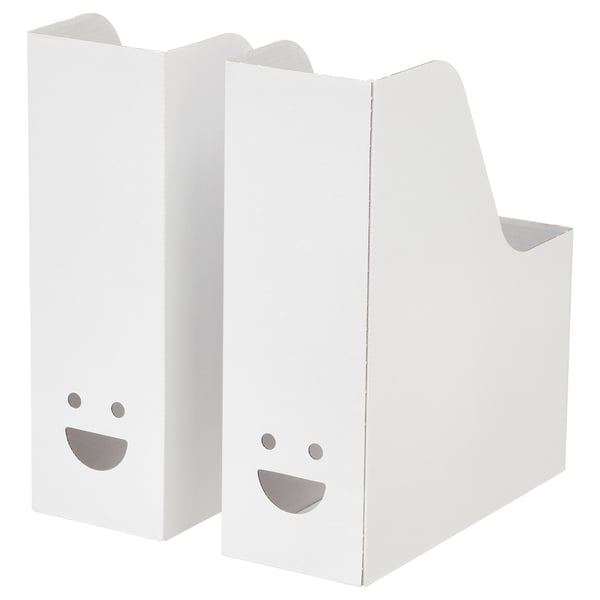 TJABBA magazine file, white, 10x30x25 cm, 2 pack