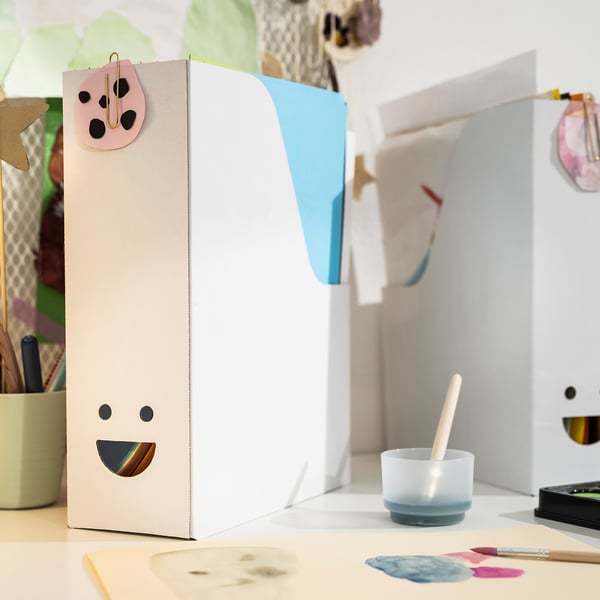 TJABBA magazine file, white, 10x30x25 cm, 2 pack