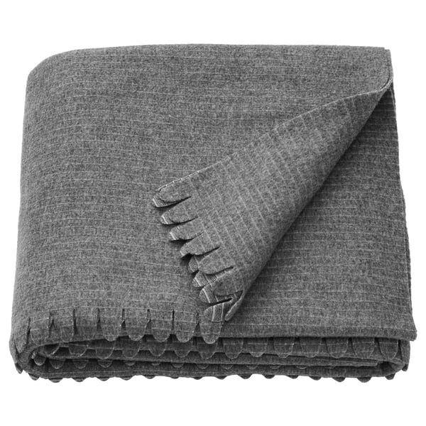 TJÄRBLOMSTER bedspread, grey, 150x210 cm