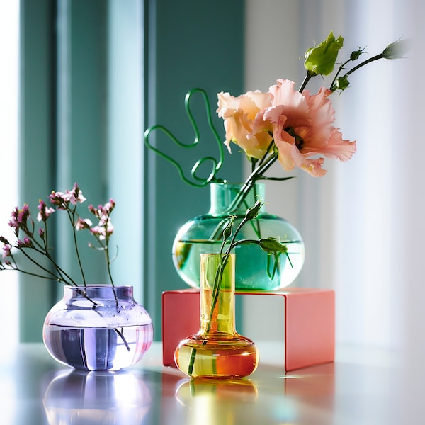 TJÄRLEK vase, set of 3, multicolour, #VALUE!