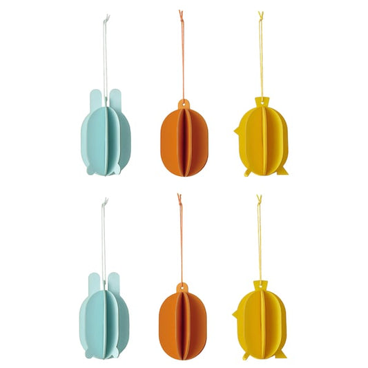 TJÄRLEK - TJÄRLEK Hanging decoration, set of 6, multicolour