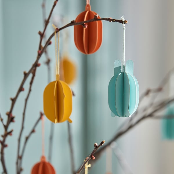 TJÄRLEK - TJÄRLEK Hanging decoration, set of 6, multicolour