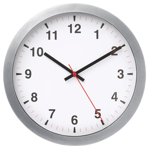 TJALLA wall clock, silver-colour, 28 cm