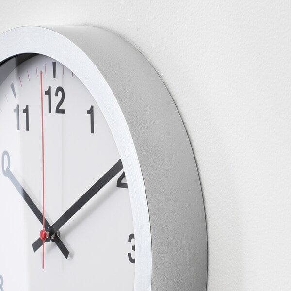 Ikea TJALLA - Wall clock, silver-colour, 28 cm