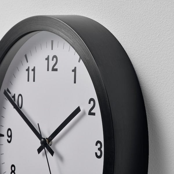 Ikea TJALLA - Wall clock, low voltage/black, 28 cm