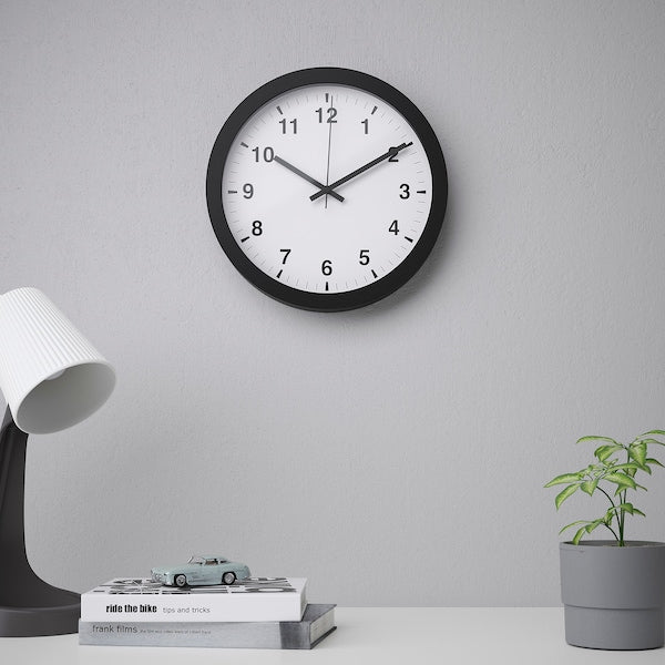 TJALLA - Wall clock, low voltage/black, 28 cm