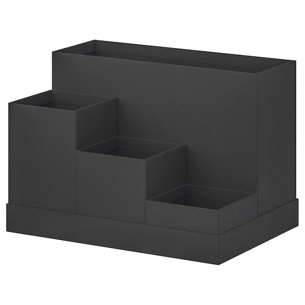 TJENA - Desk organiser, black, 18x17 cm