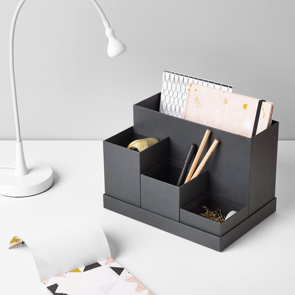 TJENA - TJENA Desk organiser, black, 18x17 cm