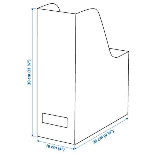 TJENA magazine file, white black/dotted, 10x30x25 cm, 2 pack