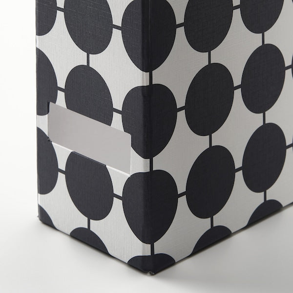 TJENA magazine file, white black/dotted, 10x30x25 cm, 2 pack