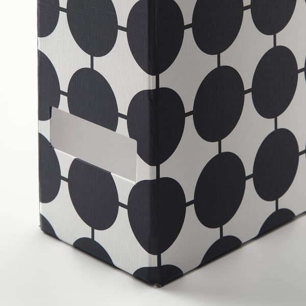 TJENA magazine file, white black/dotted, 10x30x25 cm, 2 pack