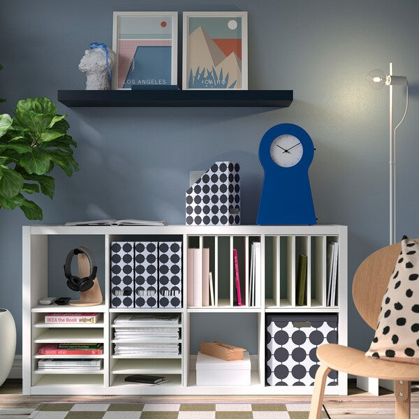 TJENA magazine file, white black/dotted, 10x30x25 cm, 2 pack