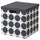TJENA - TJENA Storage box with lid, white black/dotted, 32x35x32 cm