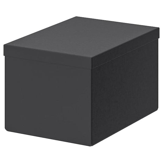 Ikea TJENA - Storage box with lid, black, 18x25x15 cm