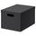 TJENA storage box with lid, black