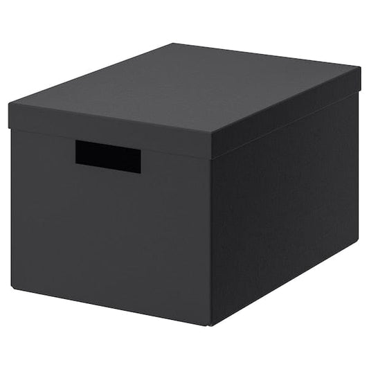 Ikea TJENA - Storage box with lid, black, 25x35x20 cm