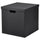 TJENA - TJENA Storage box with lid, black, 32x35x32 cm