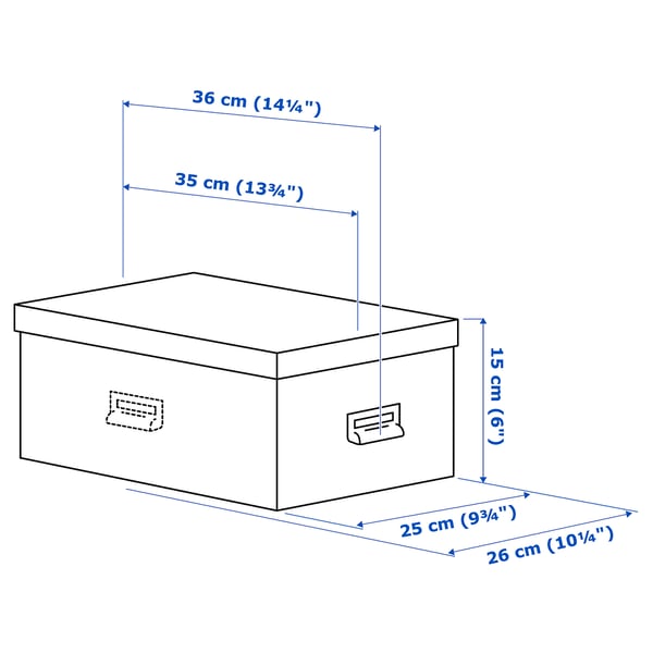 TJOG - TJOG Storage box with lid, dark grey, 25x36x15 cm