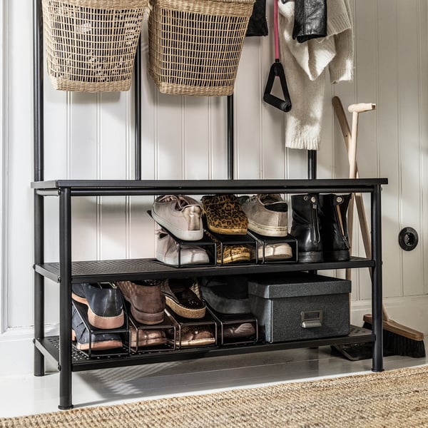TJOG - TJOG Storage box with lid, dark grey, 25x36x15 cm