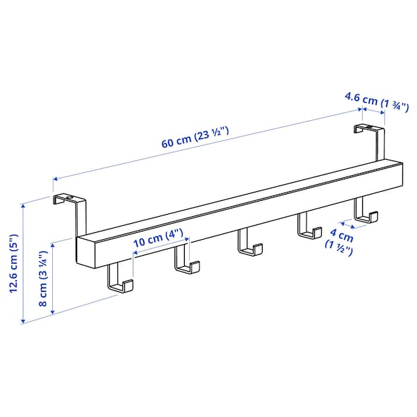 Ikea TJUSIG - Hanger for door/wall, white, 60 cm