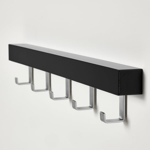 TJUSIG hanger for door/wall, black, 60 cm