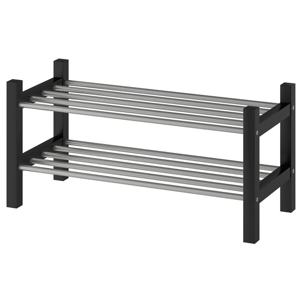 TJUSIG shoe rack, black, 79x32x37 cm