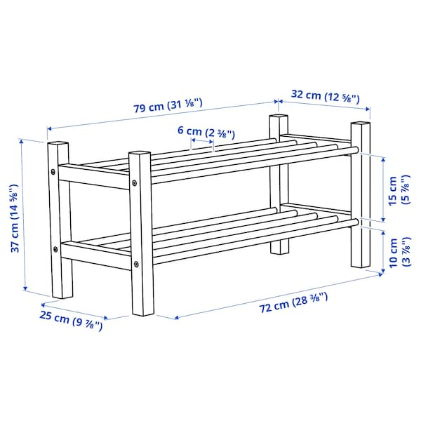 TJUSIG - Shoe rack, black, 79x32x37 cm