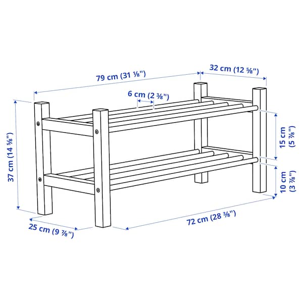 Ikea TJUSIG - Shoe rack, black, 79x32x37 cm