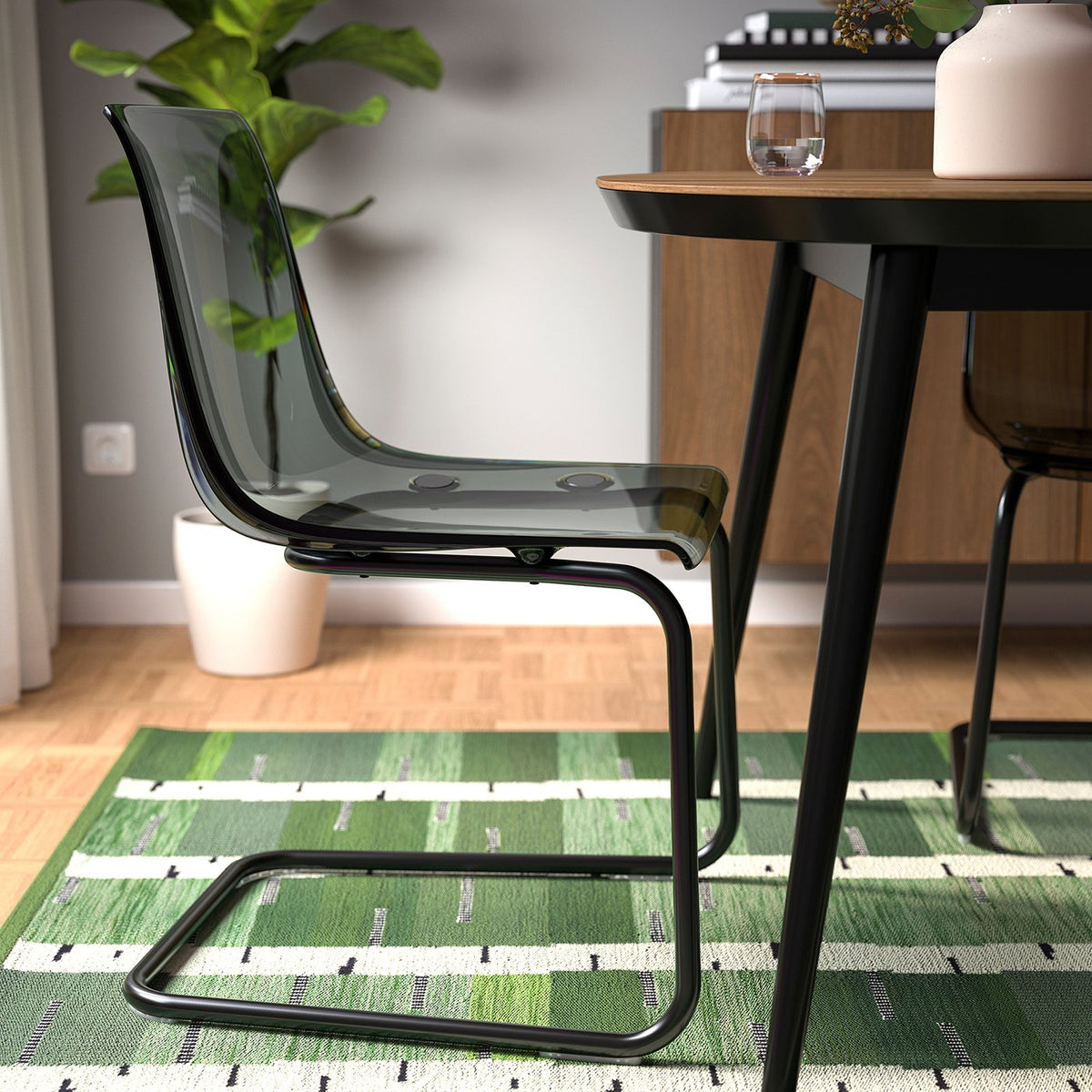 TOBIAS chair, black/grey/black, 55x82x56 cm