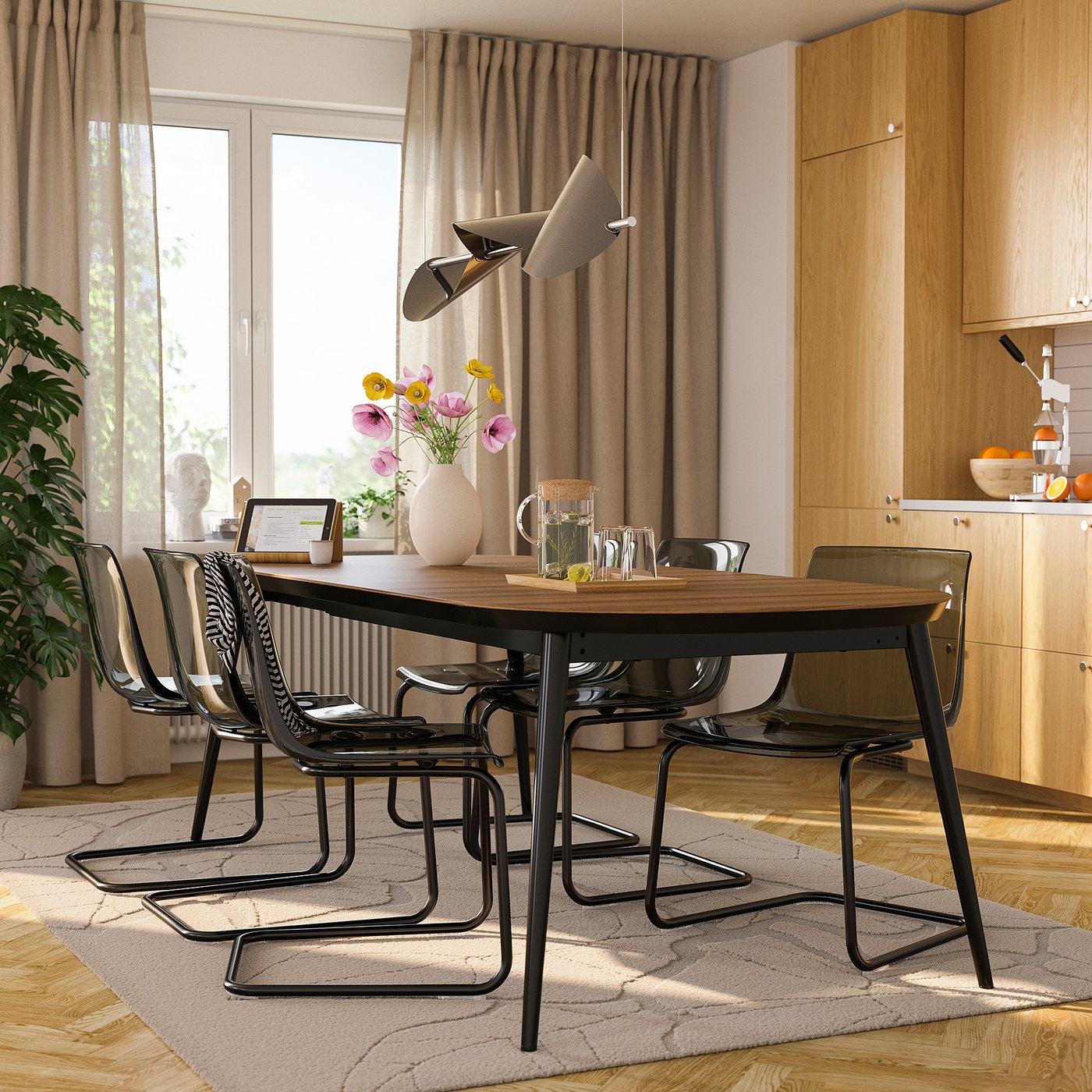 TOBIAS chair, black/grey/black, 55x82x56 cm