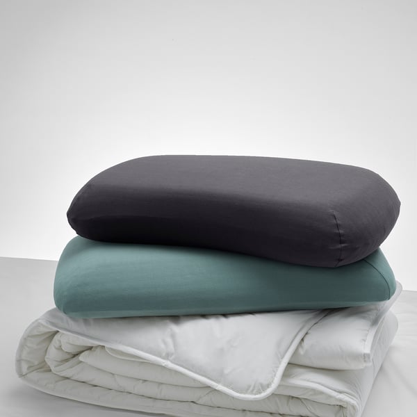 TÖCKENFLY pillowcase for ergonomic pillow, grey, 29x43 cm