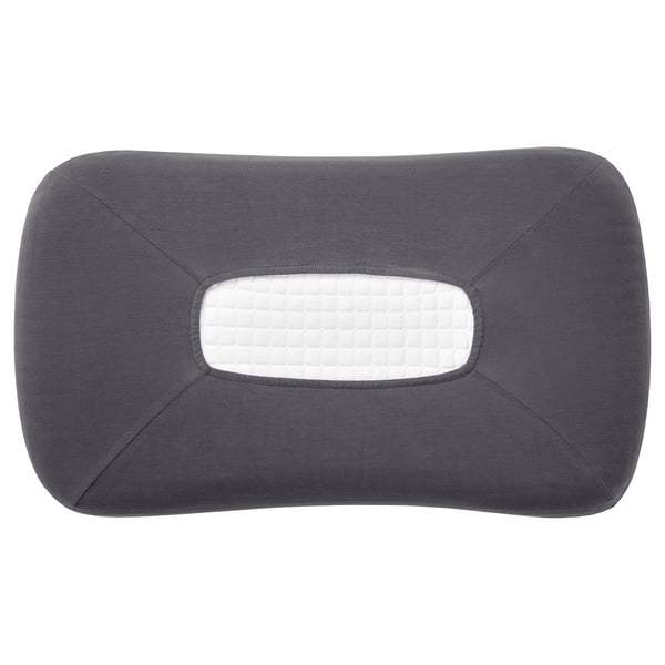 TÖCKENFLY pillowcase for ergonomic pillow, grey, 29x43 cm