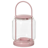 TOFSAND lantern for tealight, in/outdoor, pink, 21 cm