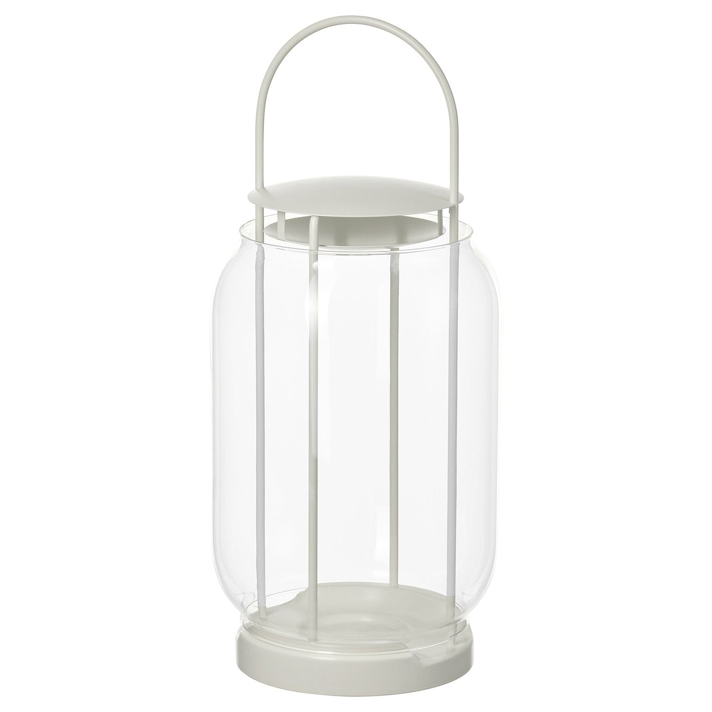 TOFSAND lantern for pillar candle, in/out, white, 44 cm