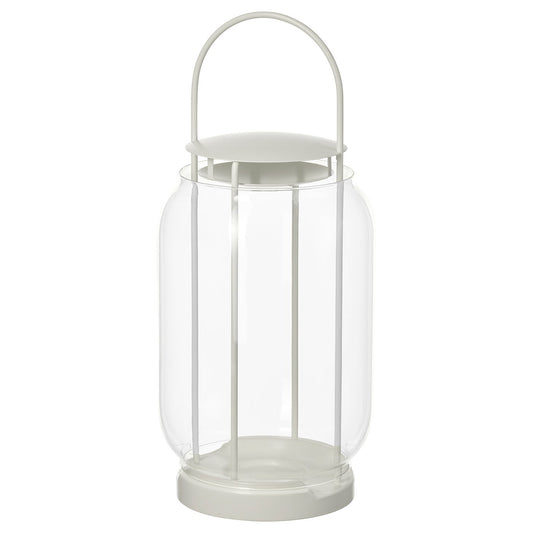 TOFSAND lantern for pillar candle, in/out, white, 44 cm