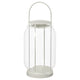 TOFSAND lantern for pillar candle, in/out, white, 20 cm
