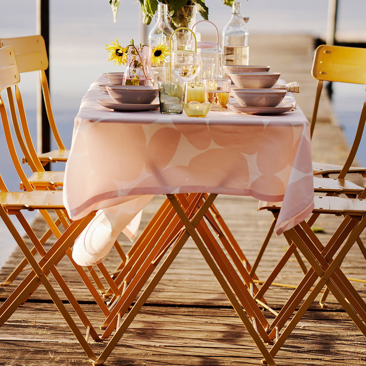 TOFSAND tablecloth, light pink, 145x240 cm